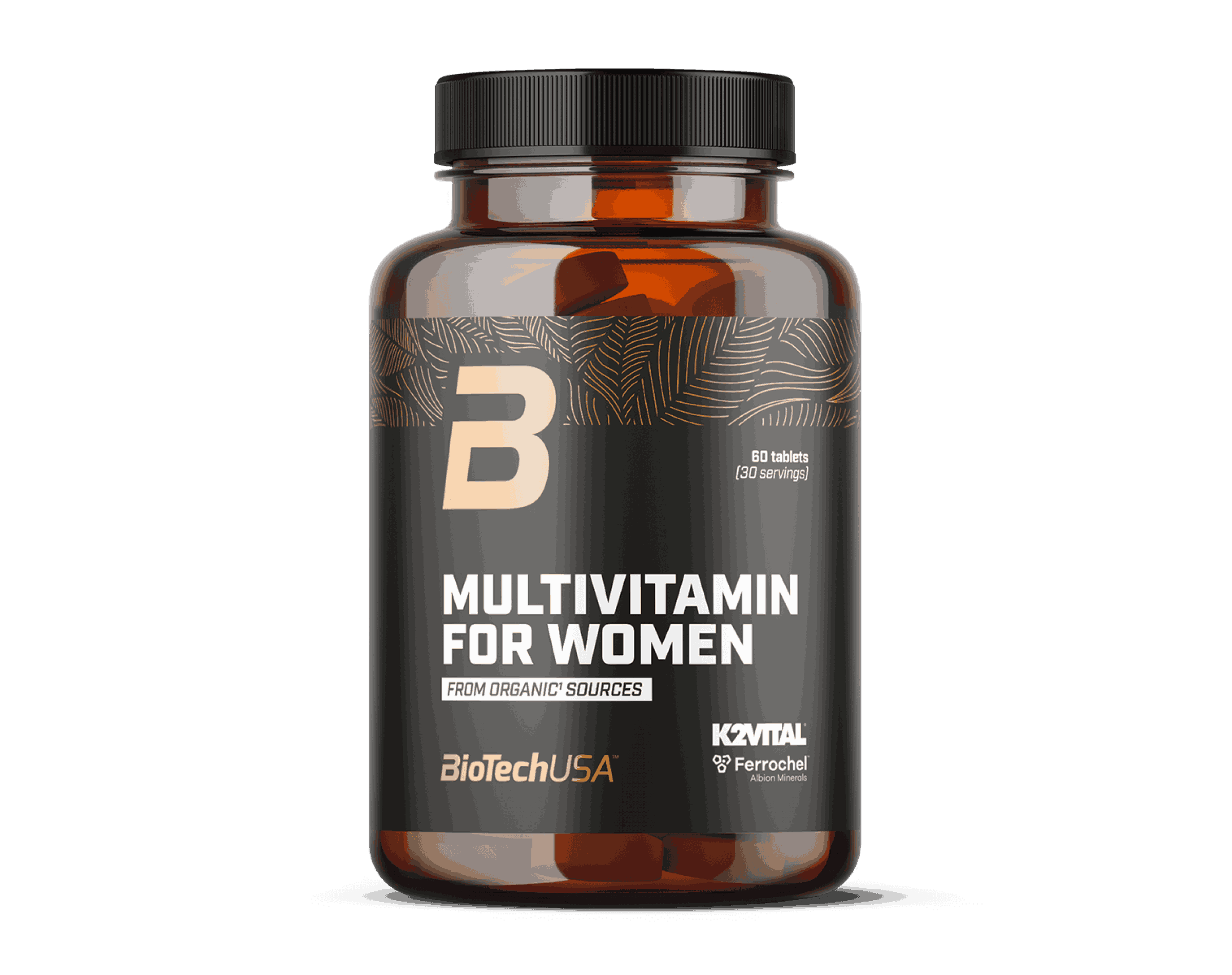 Biotech-USA-Multivitamin-for-Women-60-Tablets-από-Οργανικές-Πηγές-2400x1900h مولتیویتامین مخصوص بانوان با منشأ ارگانیک، ۶۰ عدد قرص – بایوتک (BioTechUSA)
